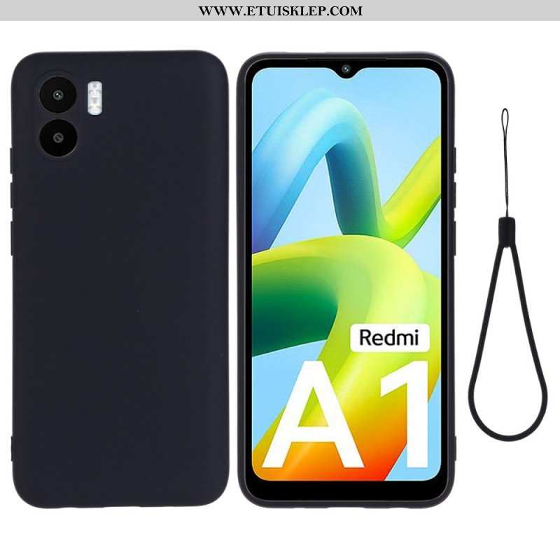 Etui do Xiaomi Redmi A1 z Łańcuch Płynny Silikon W Paski